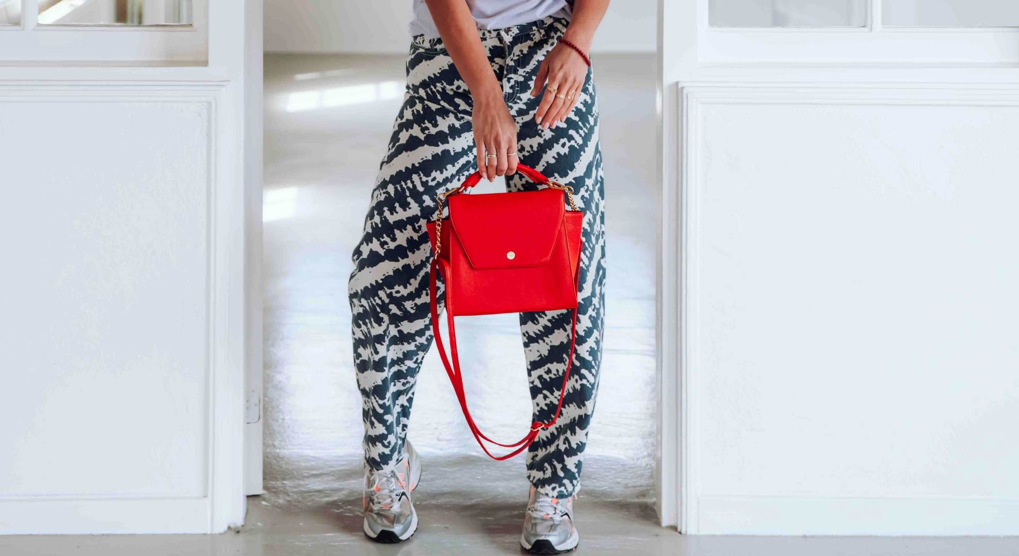 handtas rood voor dames in leer