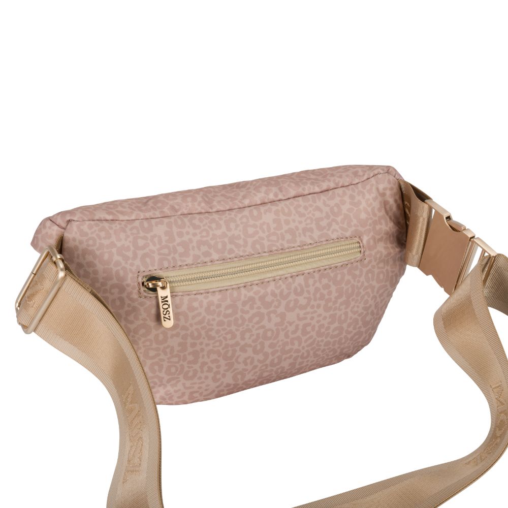 Crossbody Heuptas dames - beige panterprint achterzijde