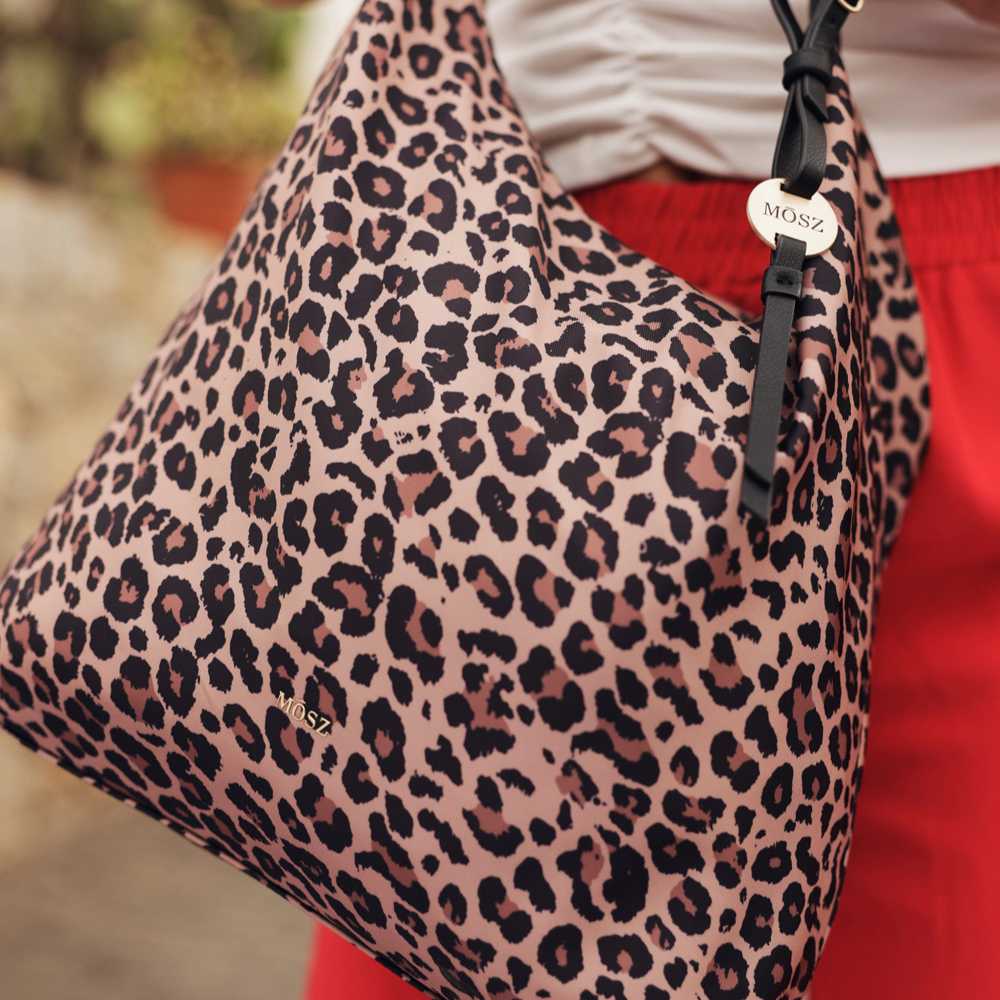Dames schoudertas hobo nylon - panterprint - MŌSZ Kelly