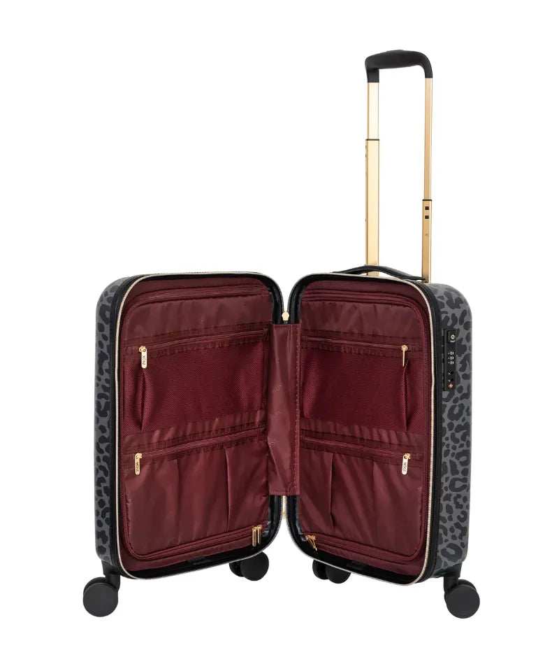 Handbagage koffer panterprint zwart - 55 cm - 33 liter - MŌSZ Lauren