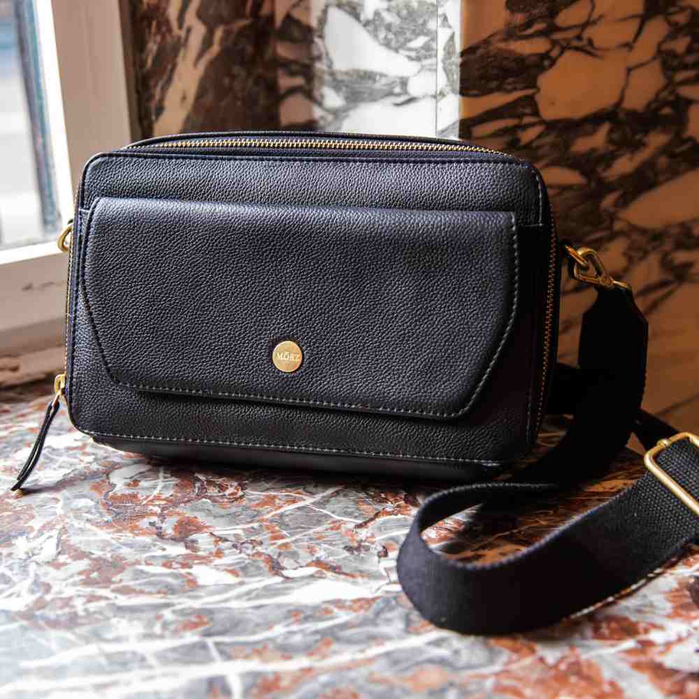 Leren Handtas Schoudertassen Dames Zwart Dames Leren Schoudertas