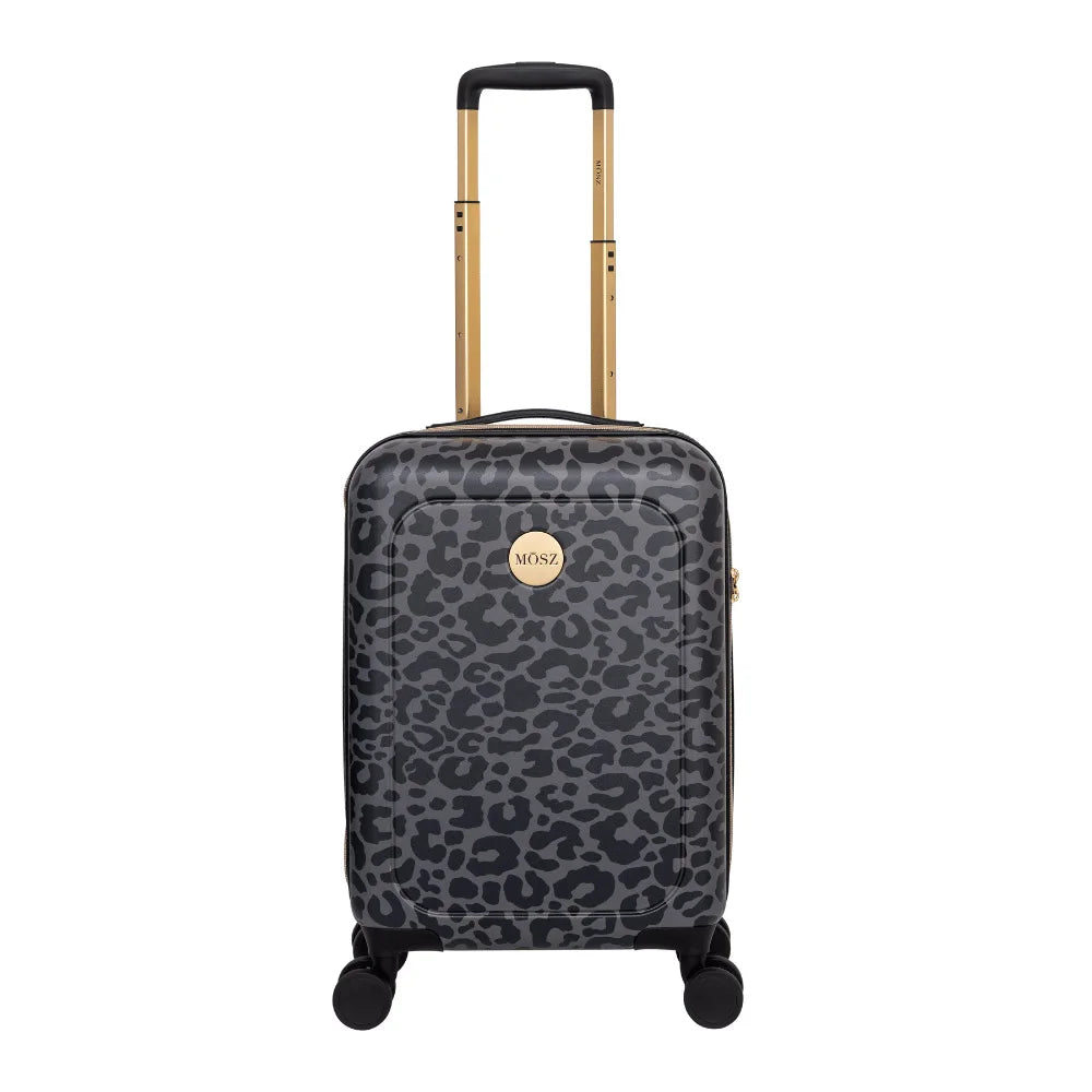Women s hand luggage suitcase black leopard 55 cm M SZ Lauren