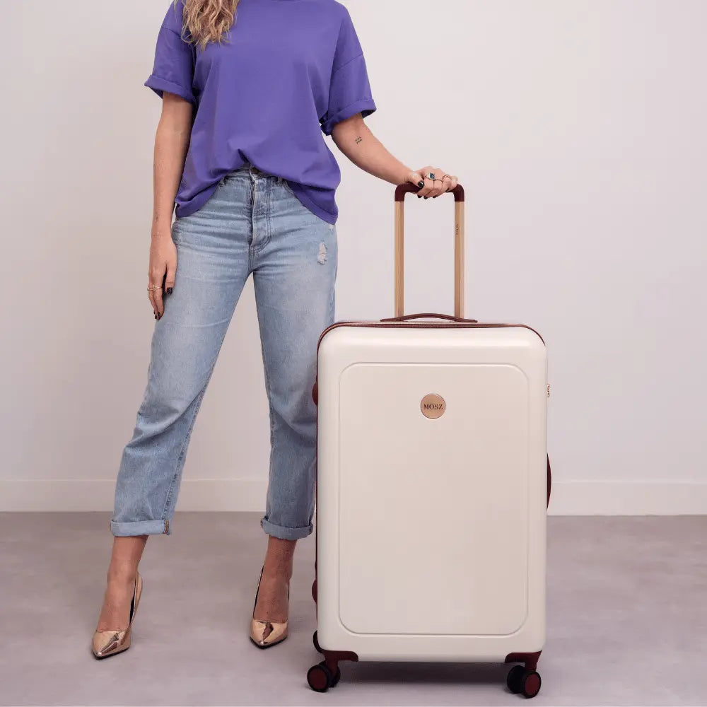 Beige grote koffer schaal