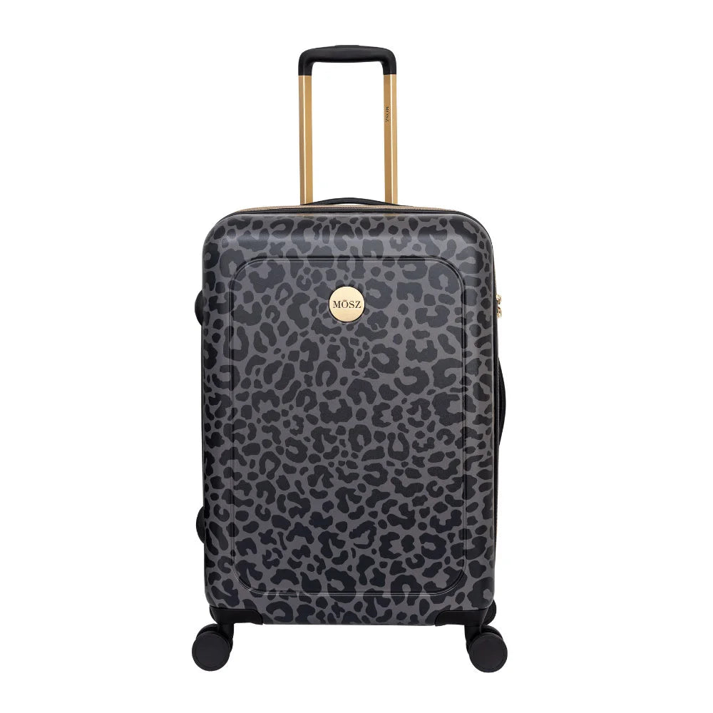 Middenmaat koffer panterprint zwart 66 cm – voor dames