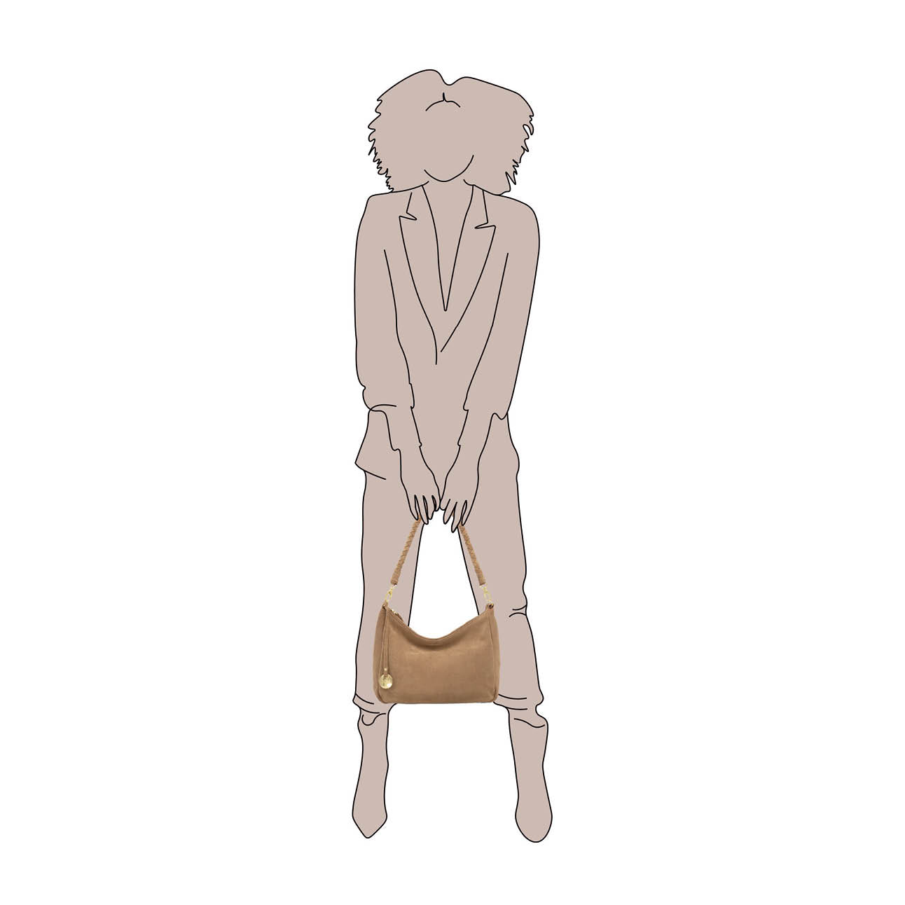 Schoudertas zand op model