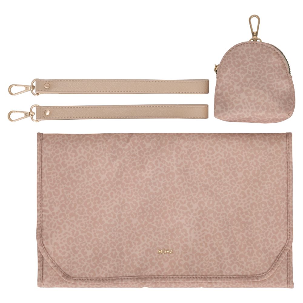 Beige luiertas met verschoonmatje panterprint accessoires