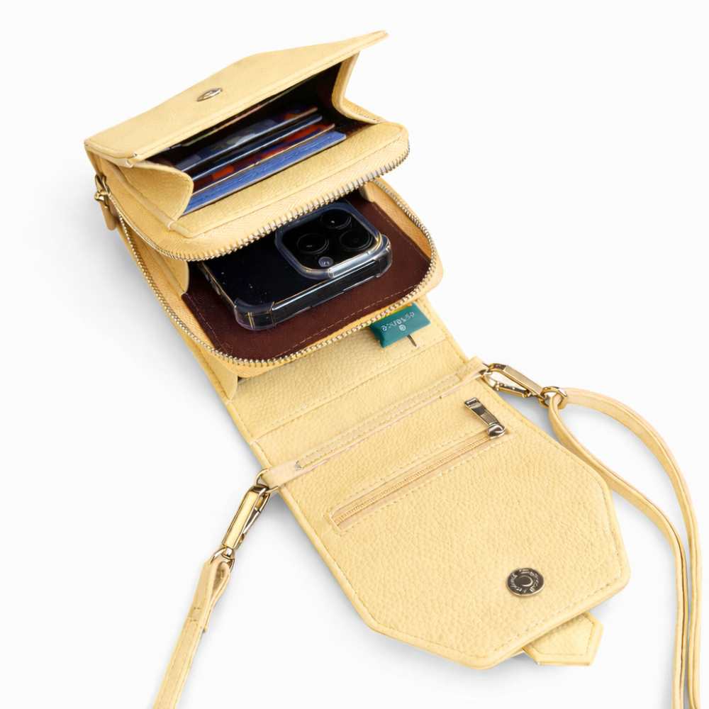 Butter yellow portemonnee telefoontasje dames binnenzijde