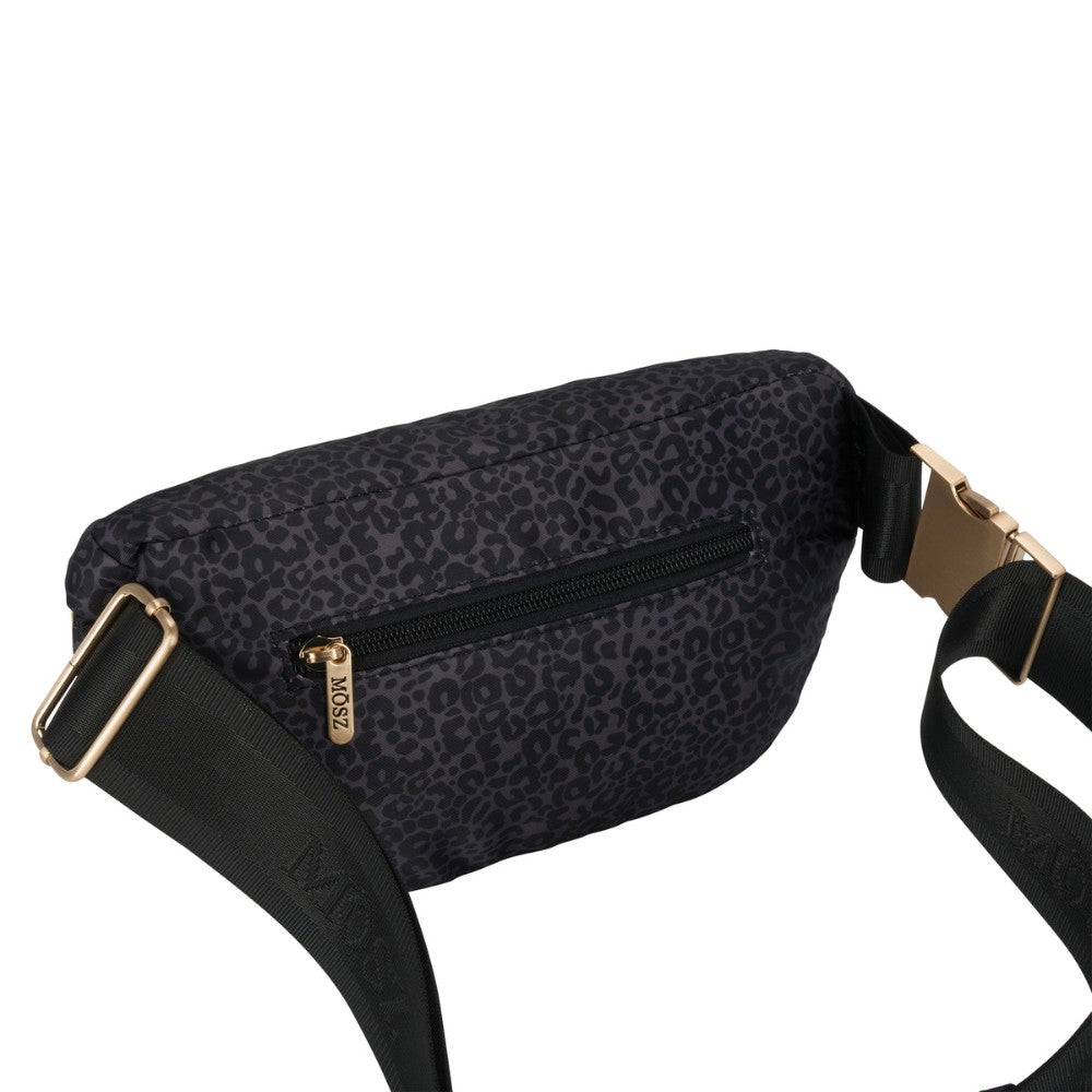 Crossbody Heuptas dames zwarte panterprint achterzijde
