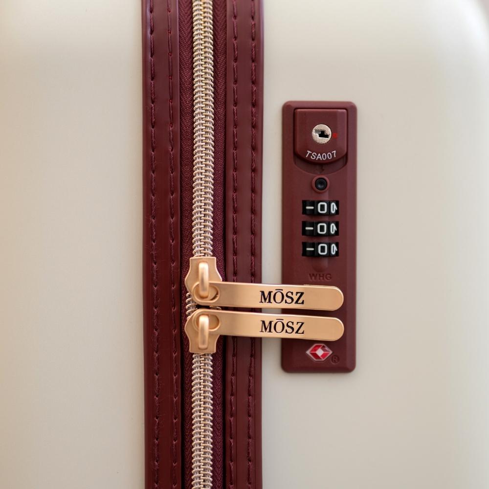 handbagage koffer beige 33 liter tsa slot