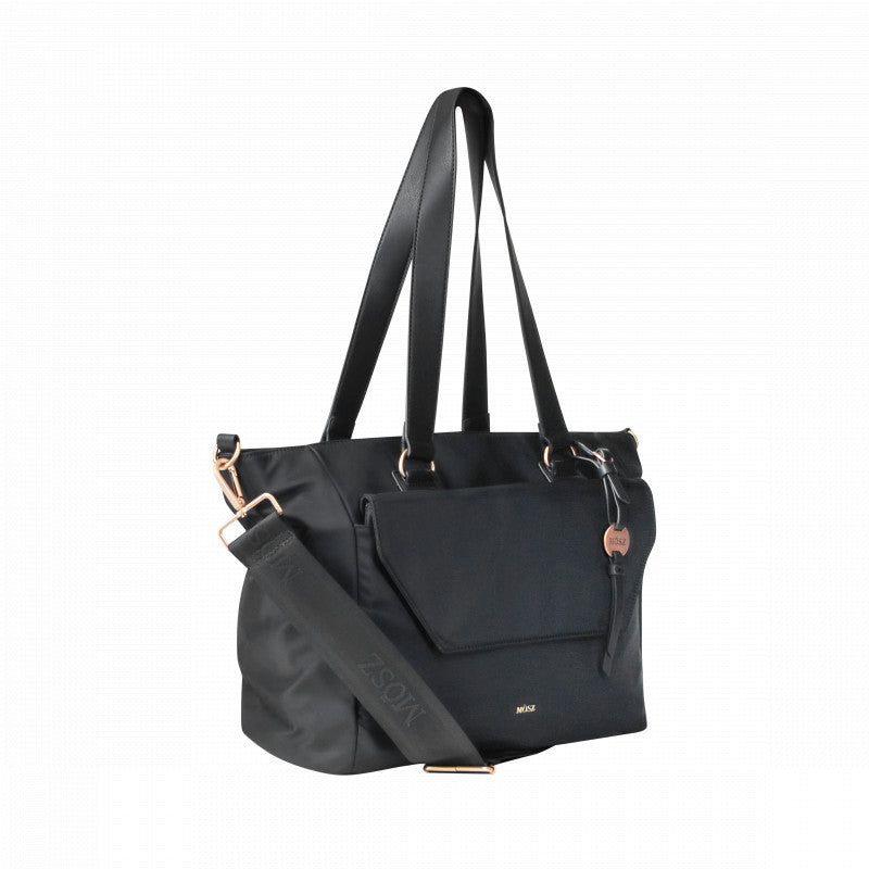 Laptoptas shopper dames 15.6 inch zwart zijkant