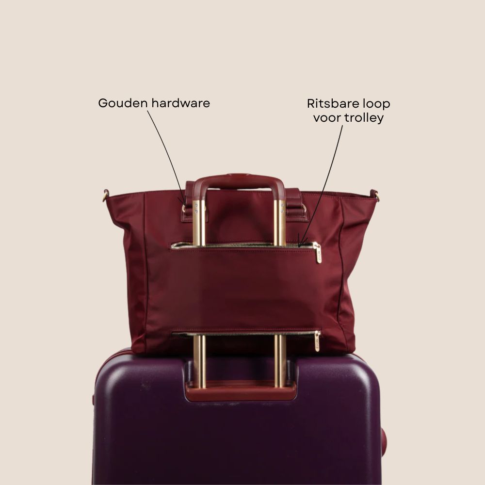 Laptoptas shopper dames 15.6 inch aubergine specificaties