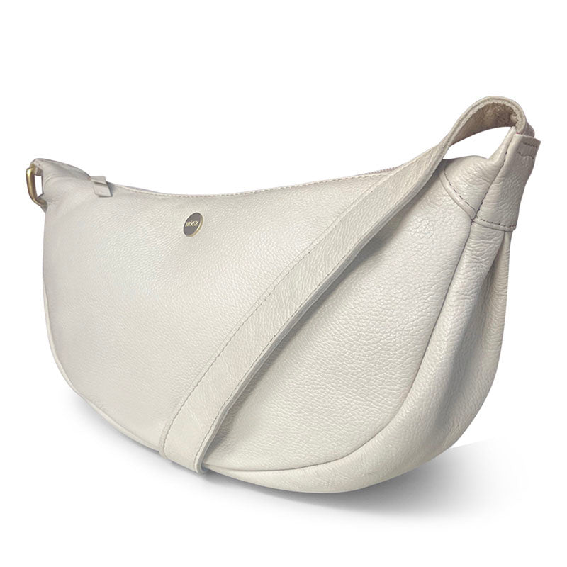 paarse leren Bumbag wit