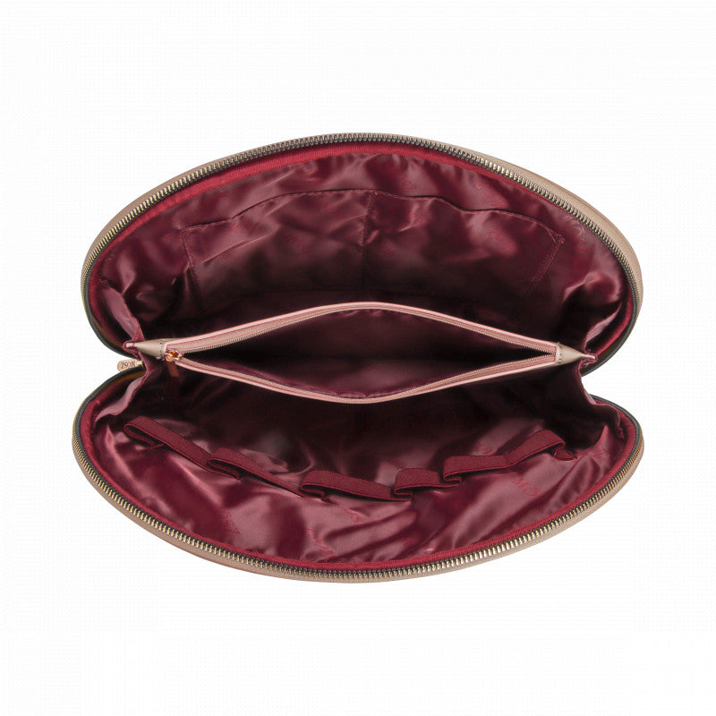 Toilettas dames groot beige binnenzijde