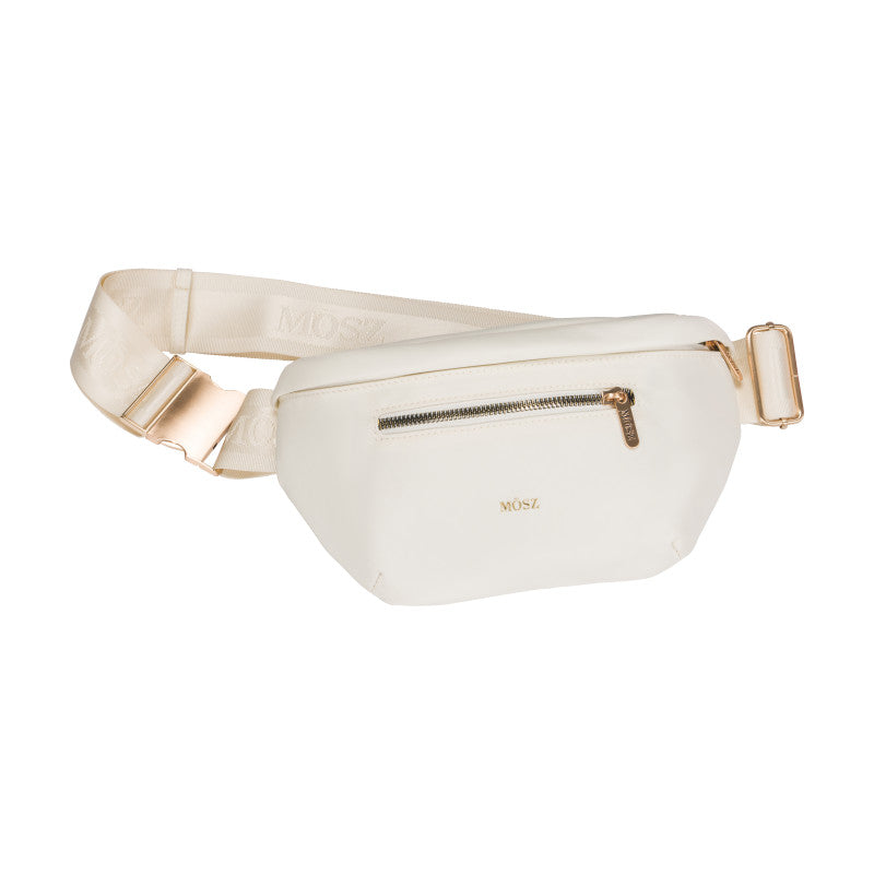 Damen-Nylon-Umhängetasche für den Bauch - Creme - MŌSZ Jessy