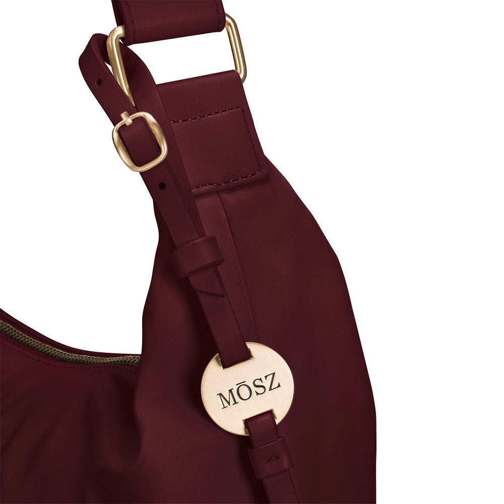 Dames schoudertas hobo nylon - aubergine - MŌSZ Kelly