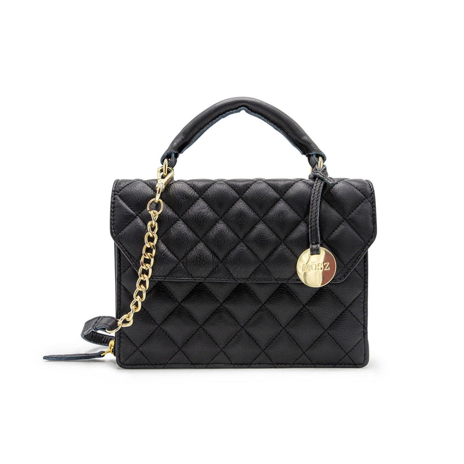 Handtas dames quilted zwart voorzijde