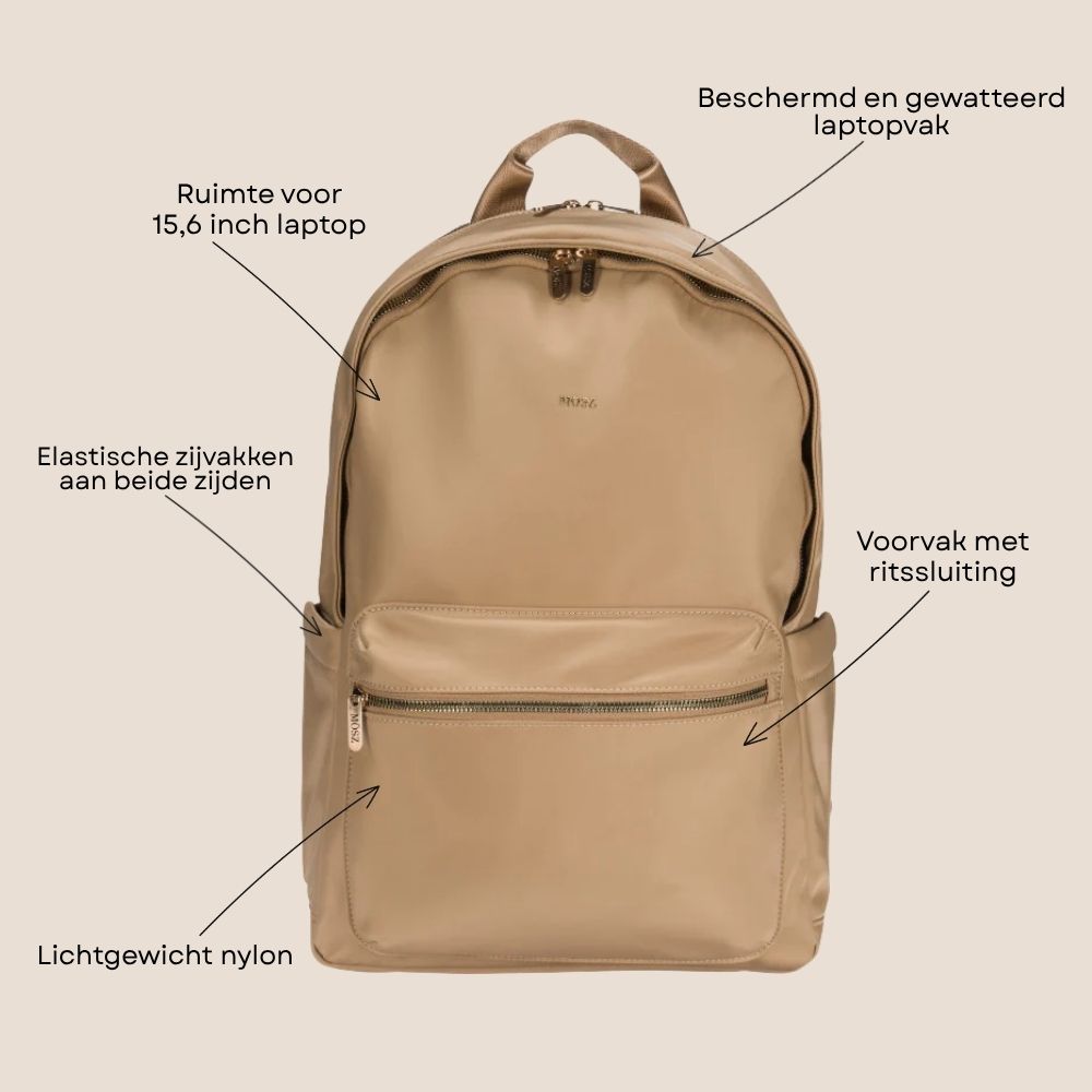 Laptoprugzak dames nylon 15.6 inch Beige specs