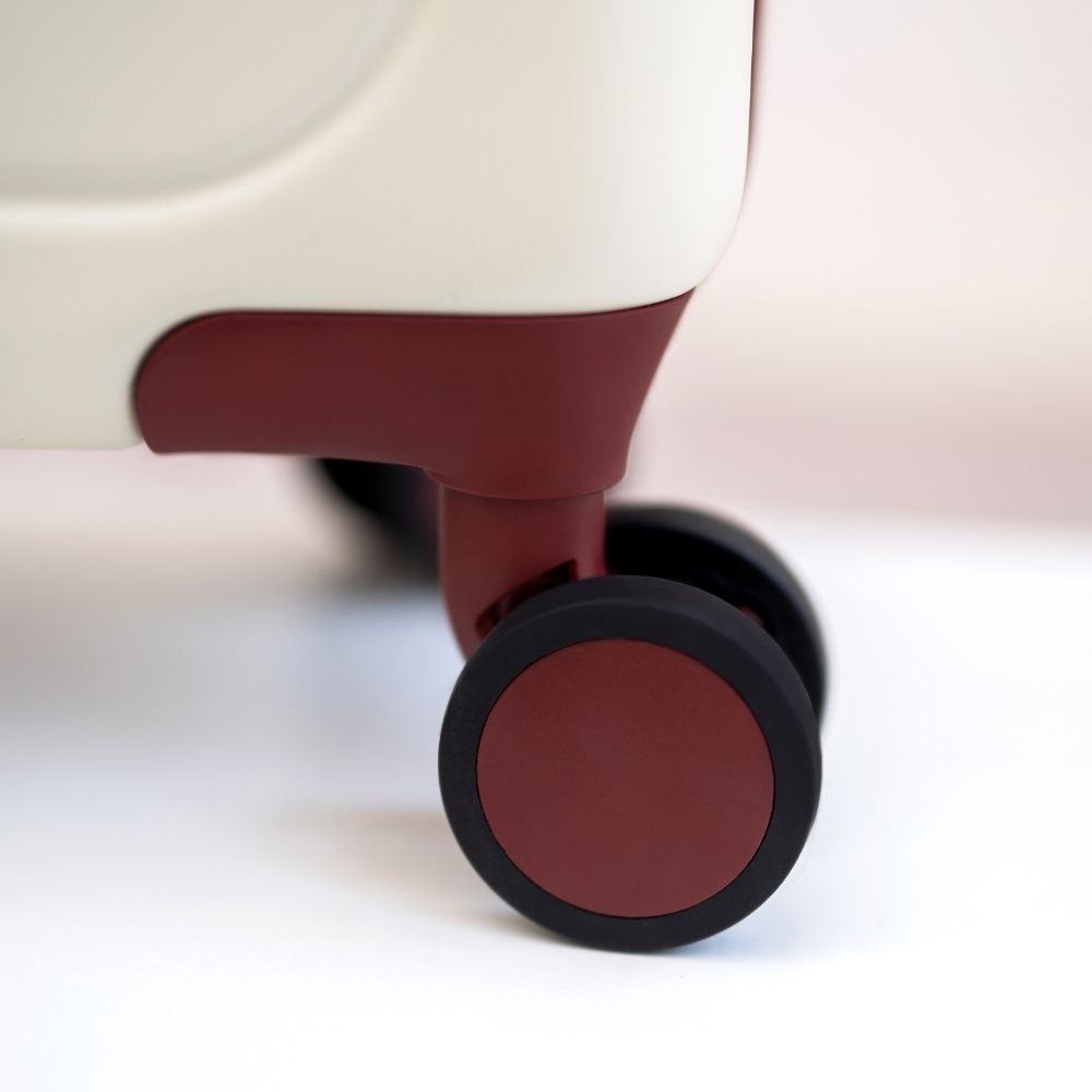 Beige grote koffer wiel