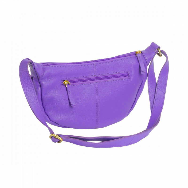 paarse leren Bumbag achterzijde