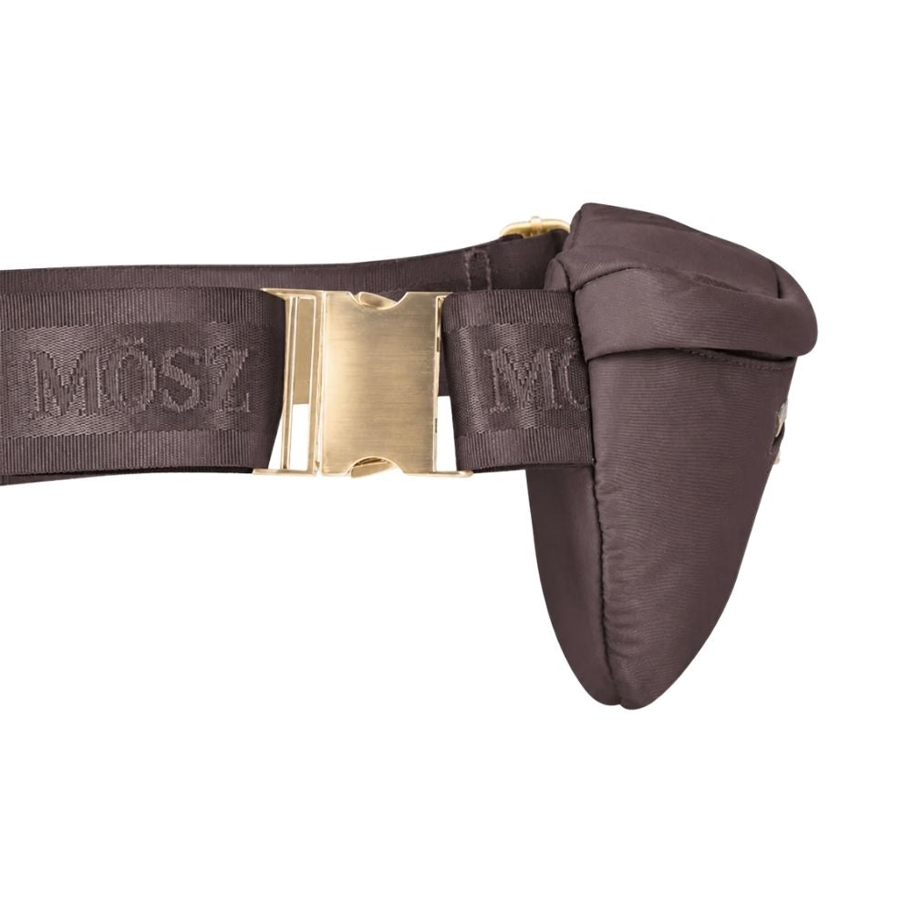 Crossbody Heuptas dames nylon donkerbruin MŌSZ Jessy zijkant