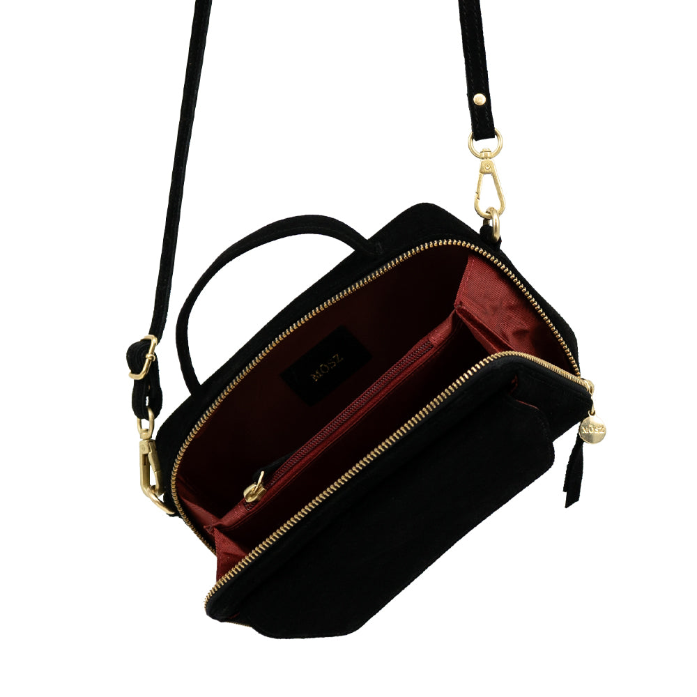 crossbody tas dames zwart suede