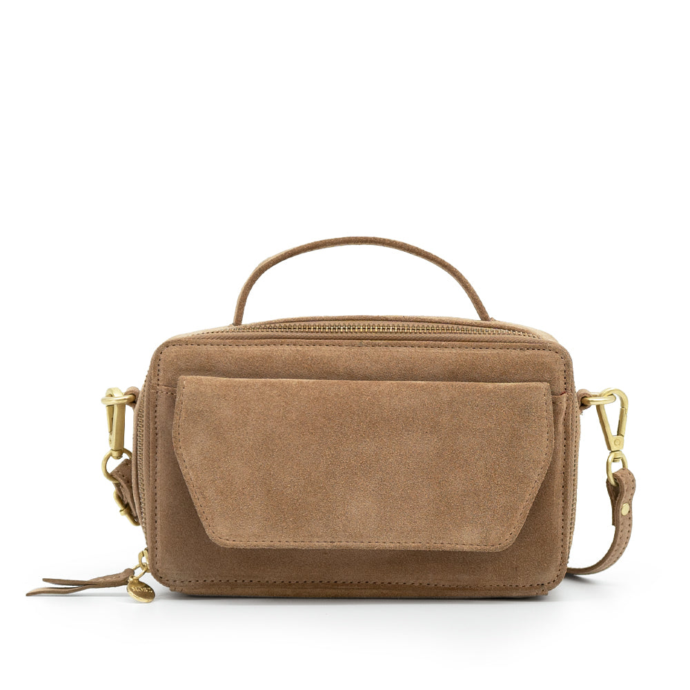 crossbody tas dames zand suede