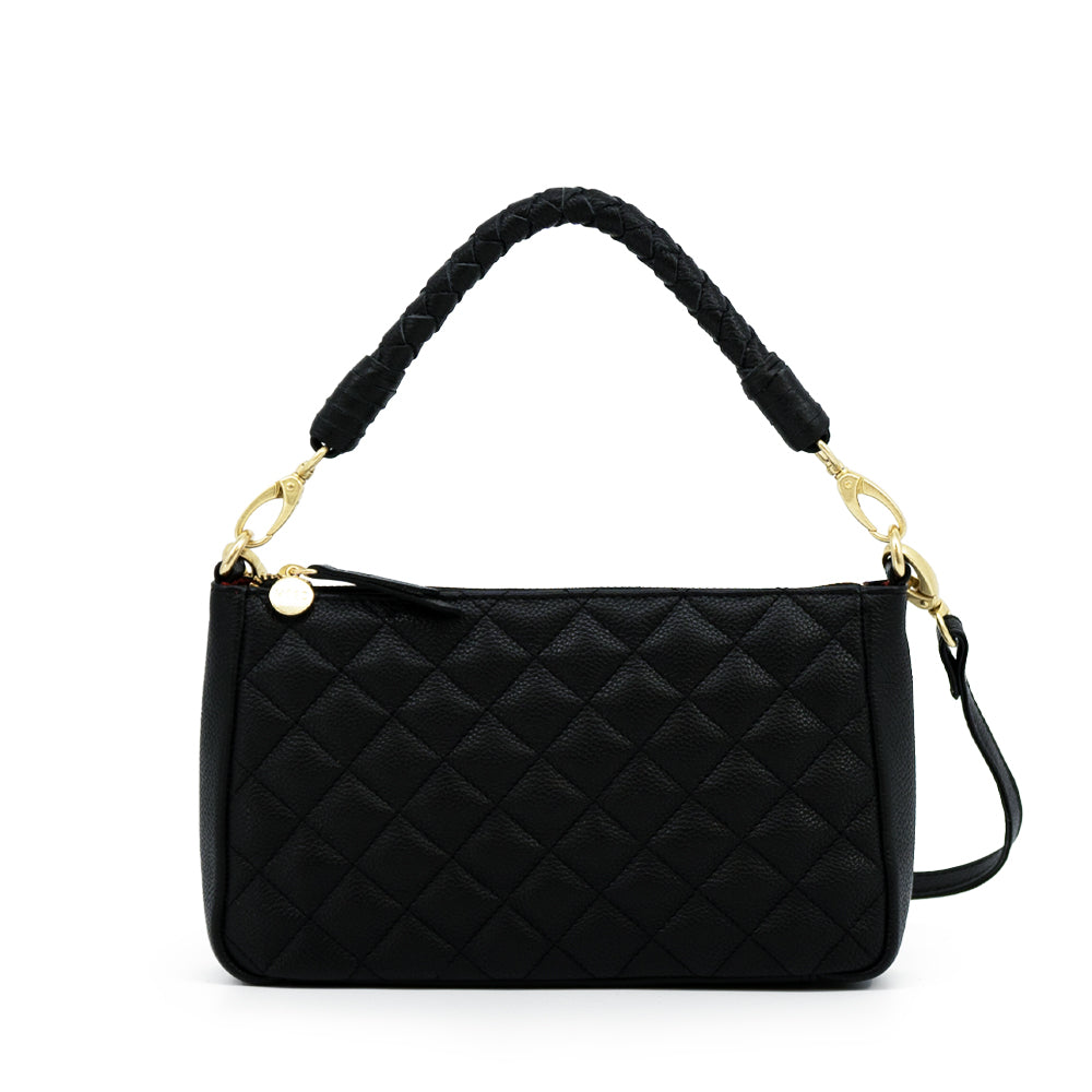 zwarte handtas dames quilted voorzijde