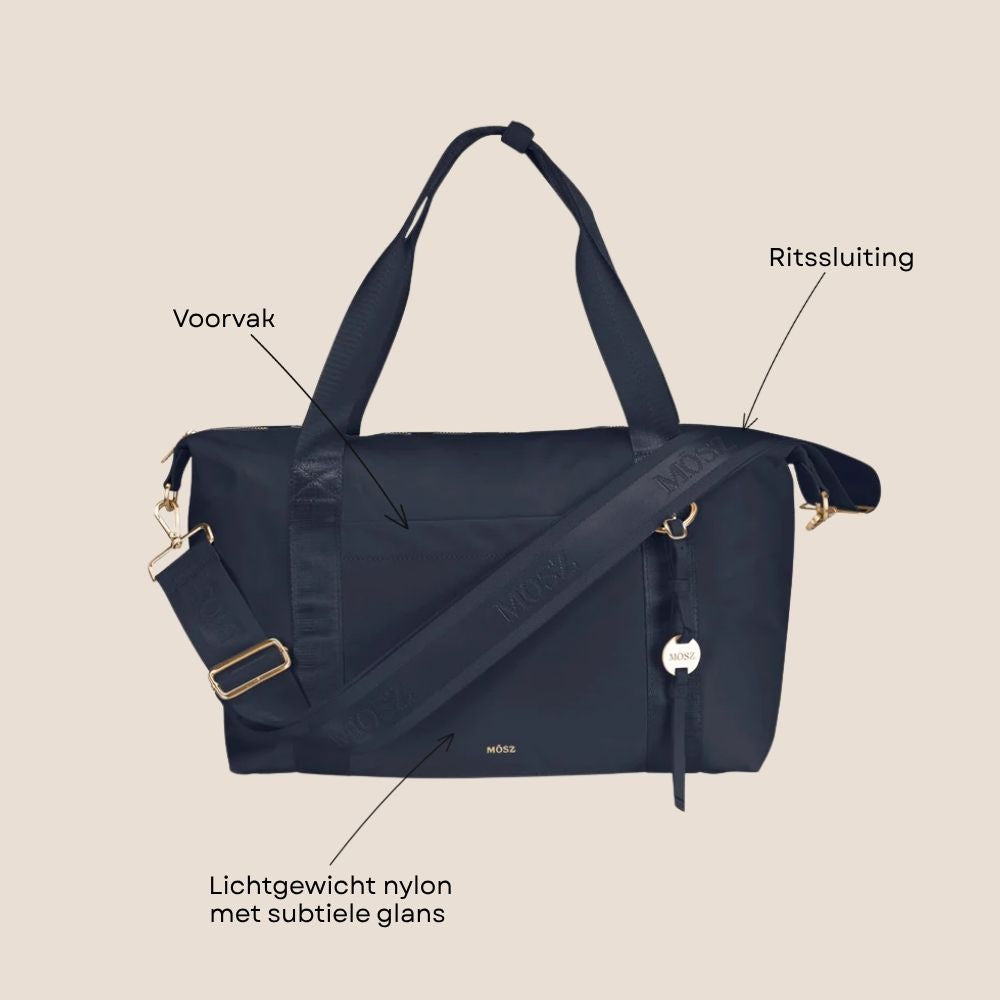 Schoudertas donker blauw40 x 30 x 20 cm voorzijde specificaties