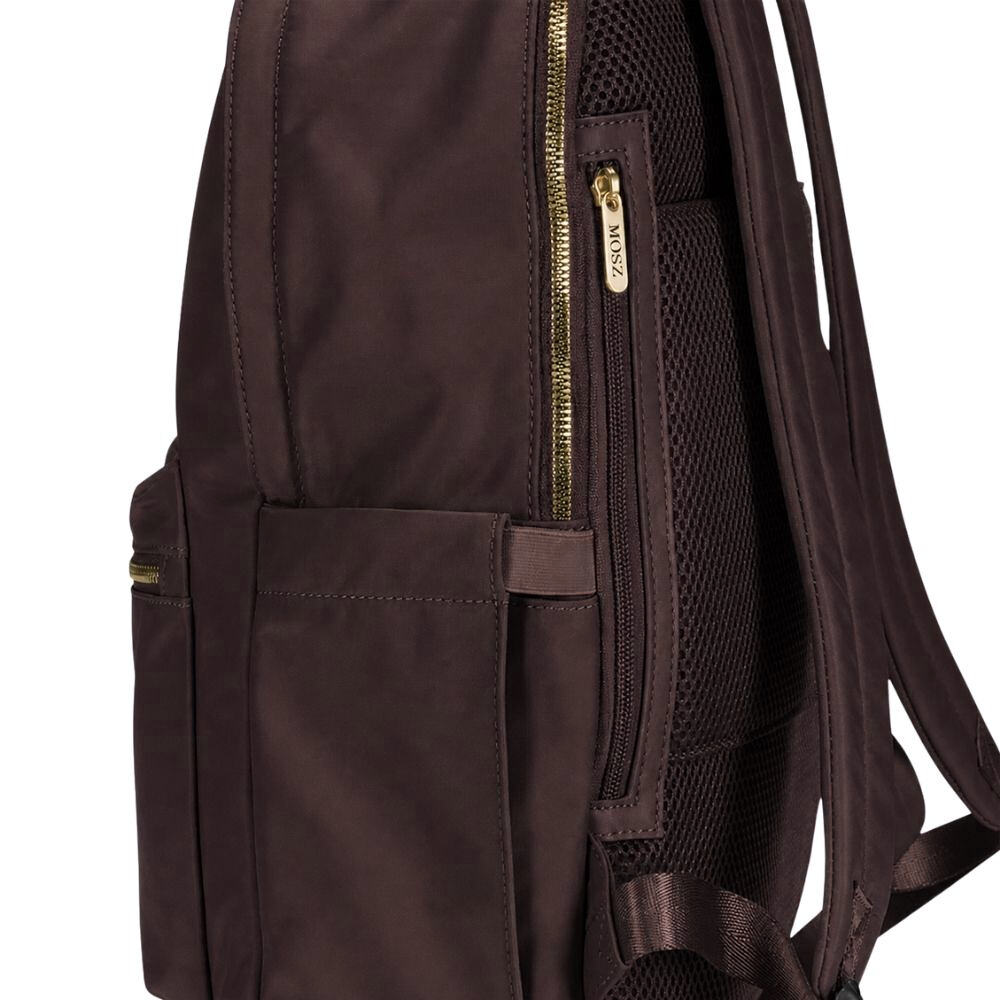 Laptoprugzak dames nylon 15.6 inch - donkerbruin - MŌSZ Maren