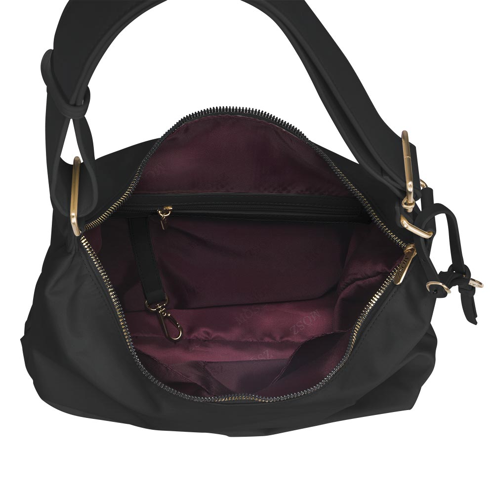 Dames schoudertas hobo nylon - zwart - MŌSZ Kelly