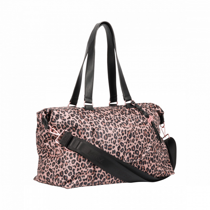 Weekendtas panterprint zijkant