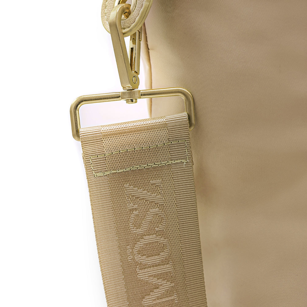weekendtas beige lange band