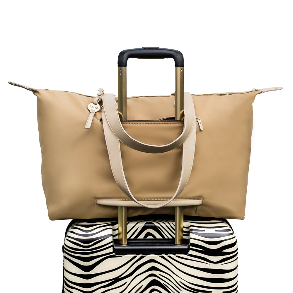 weekendtas beige achterzijde