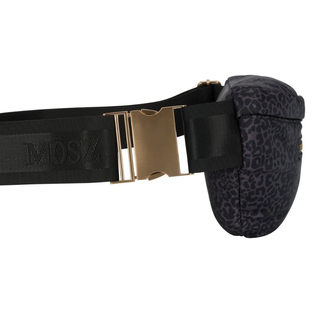 Crossbody Heuptas dames zwarte panterprint zijkant