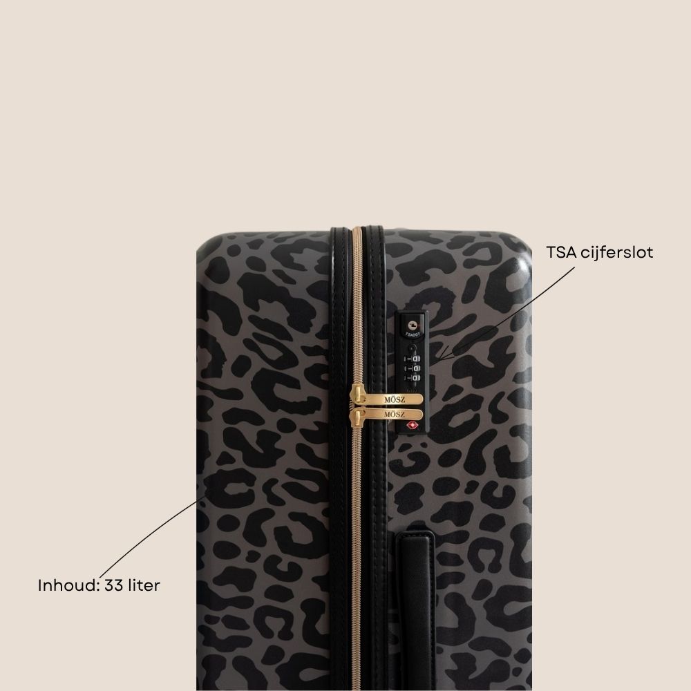 handbagage koffer 55 cmpanterprint zwart specificaties