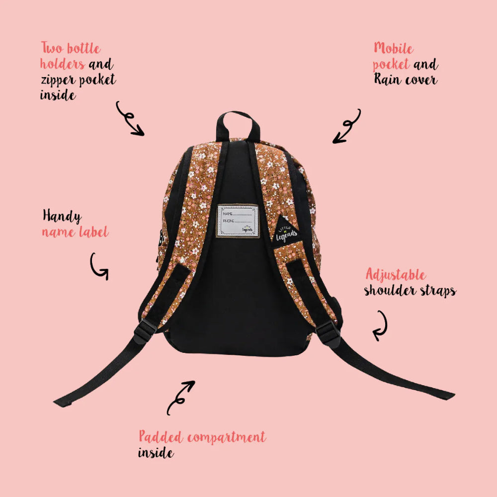 Kinderrugzak Little Legends - Vintage Flower Backpack Lspecs achterzijde