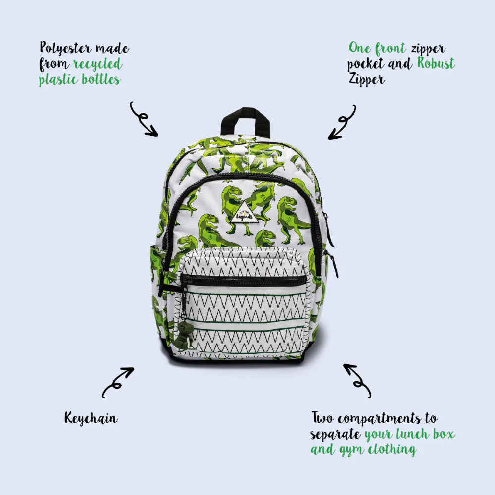 Kinderrugzak Little Legends - Dino Backpack L specs voorzijde