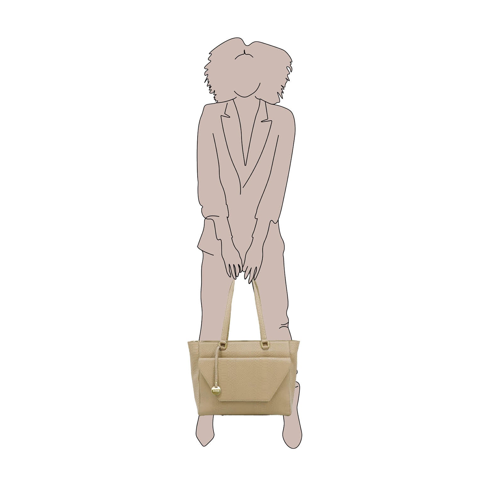 laptoptas dames taupe 15.6 inch op schaal