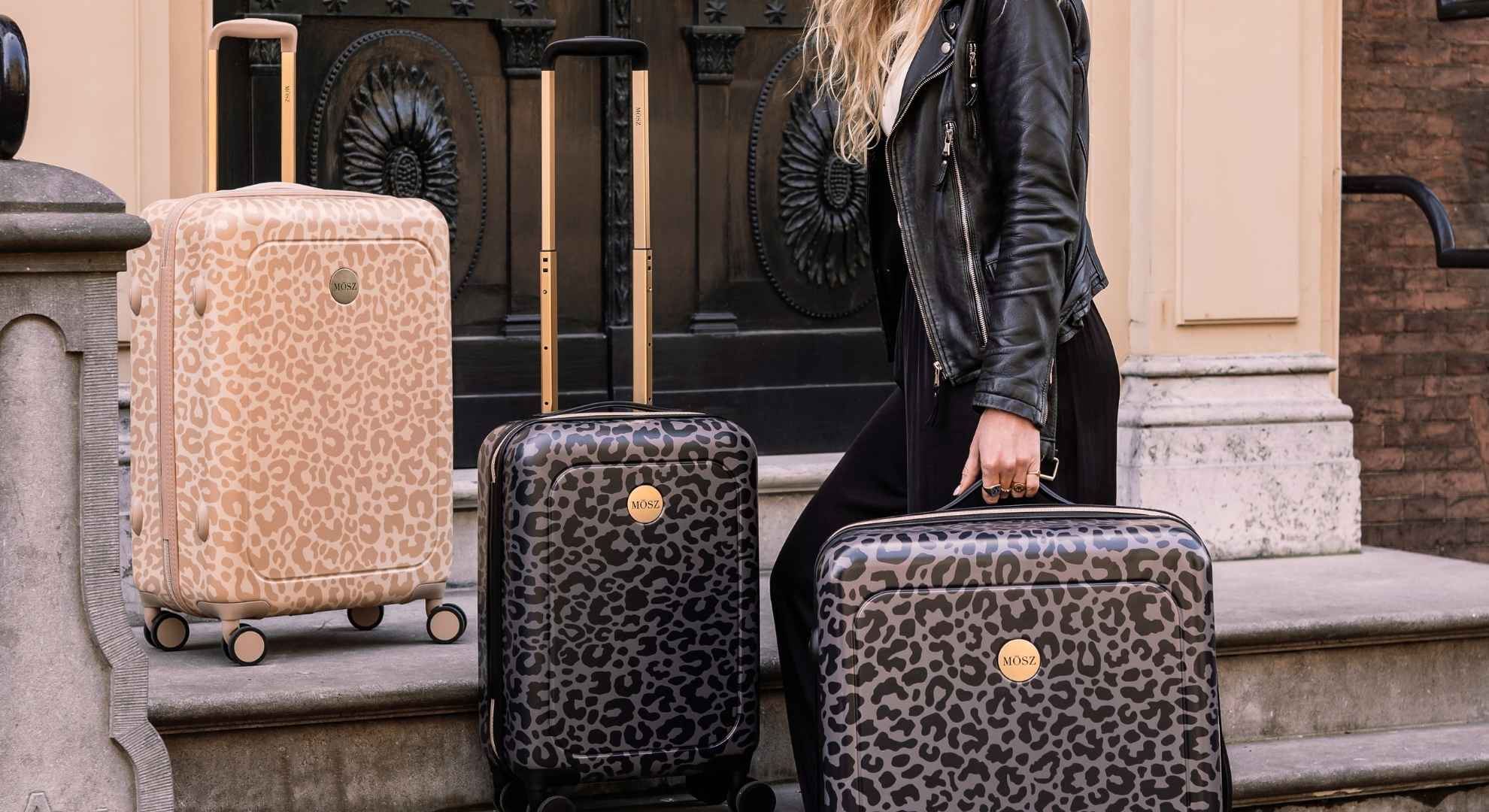 de beste reiskoffer in beige en zwart