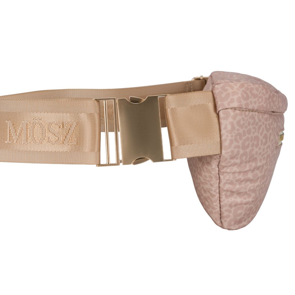Crossbody Heuptas dames - beige panterprint  zijkant