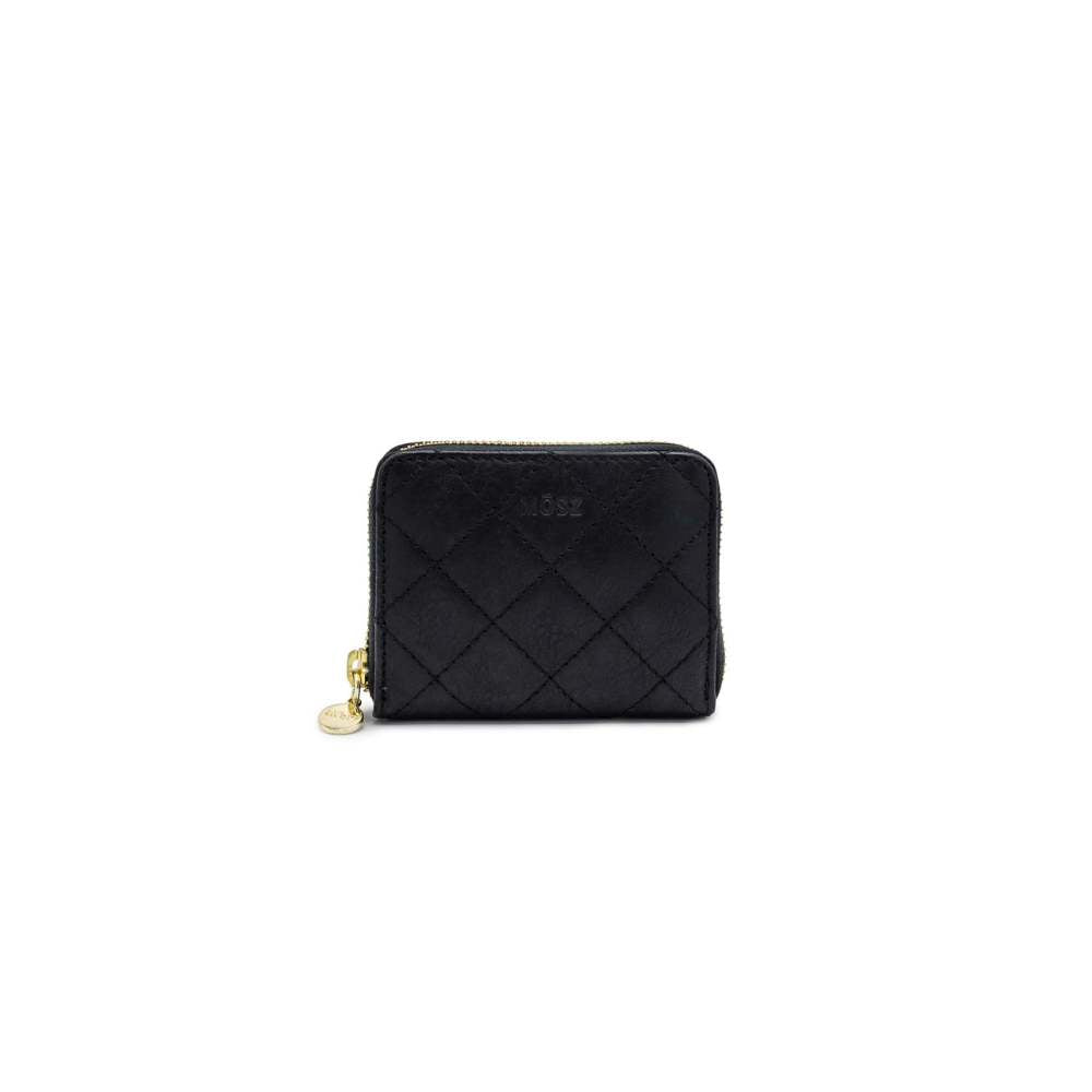 Leather ladies wallet - black quilted - MŌSZ Sophie