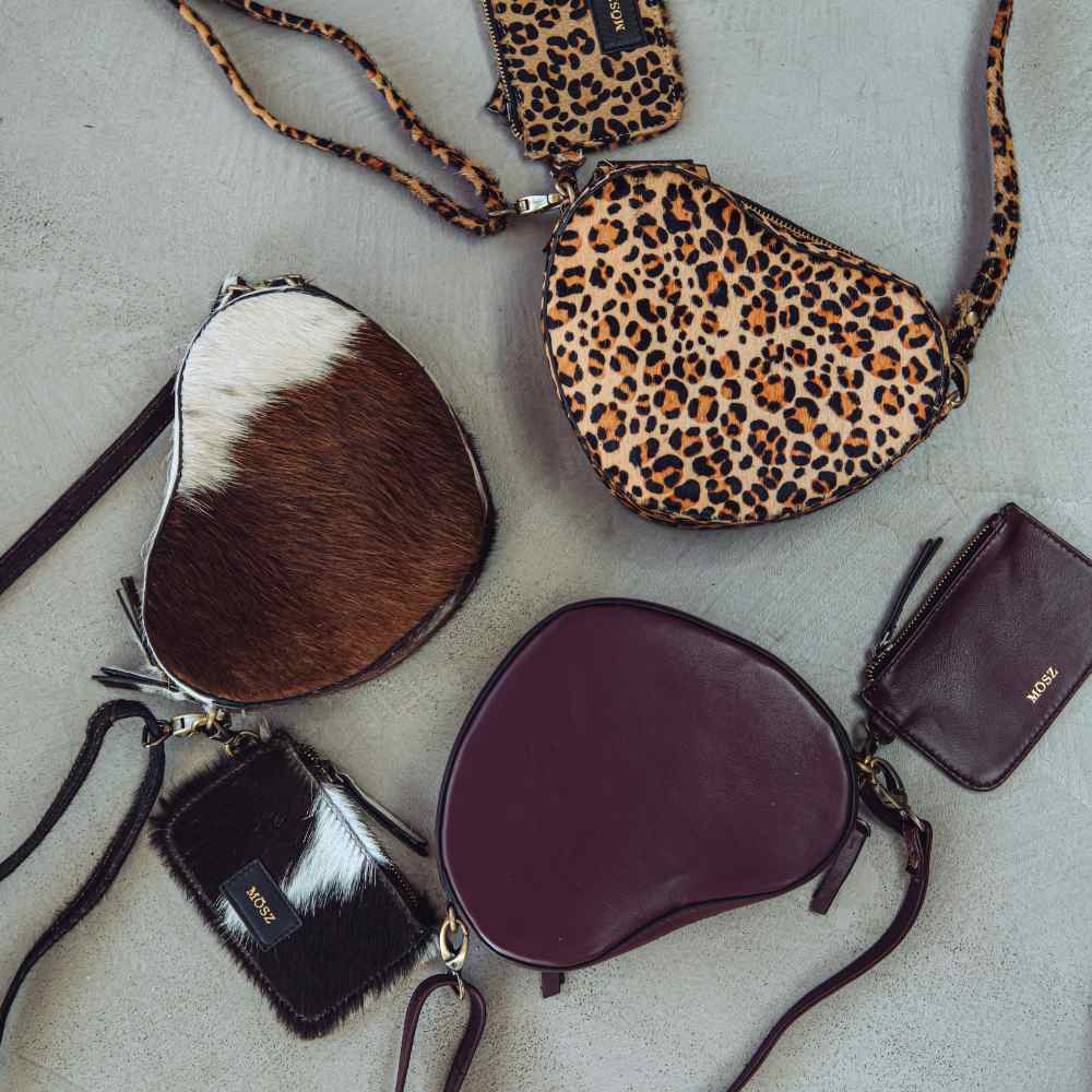  leren hartvormige tas in burgundy en andere kleuren
