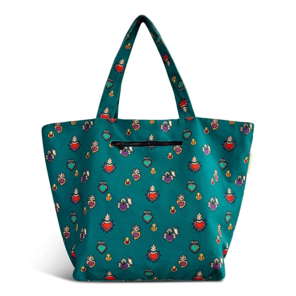 Little Legends strandtas Milagros Heart – grote tas met vrolijke hartjesprint