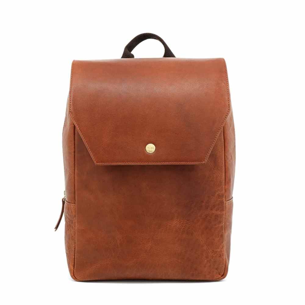 laptop rugzak 15 inch cognac