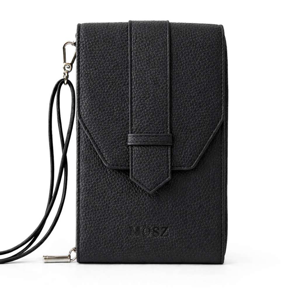 Zwarte portemonnee telefoontasje dames voorzijde