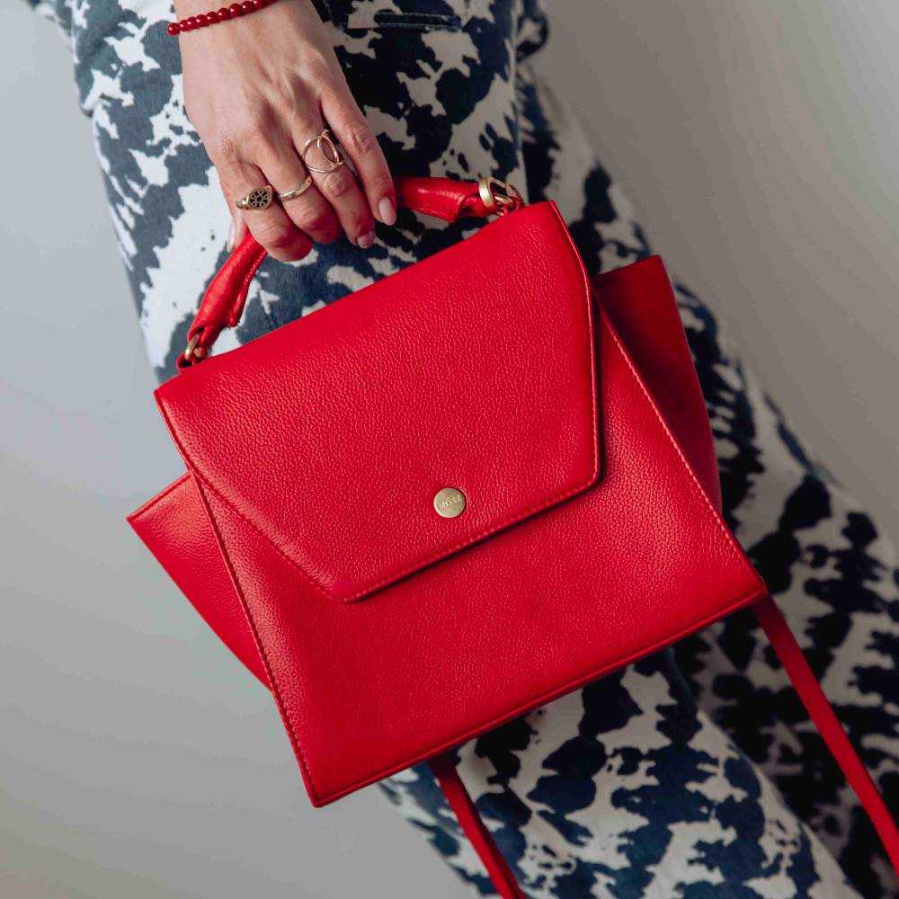 Leren dames handtas rood