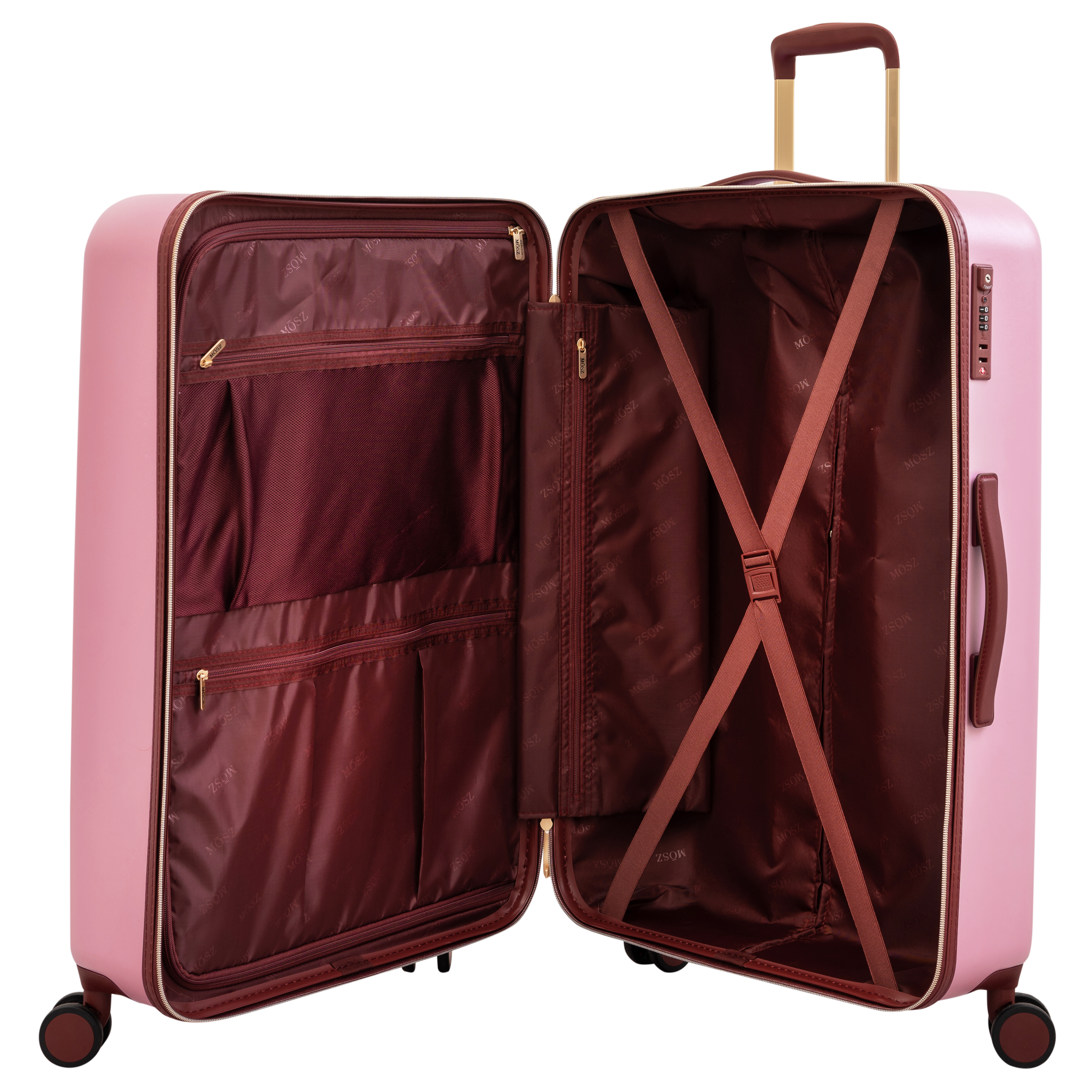 grote roze koffer 76 cm binnenzijde