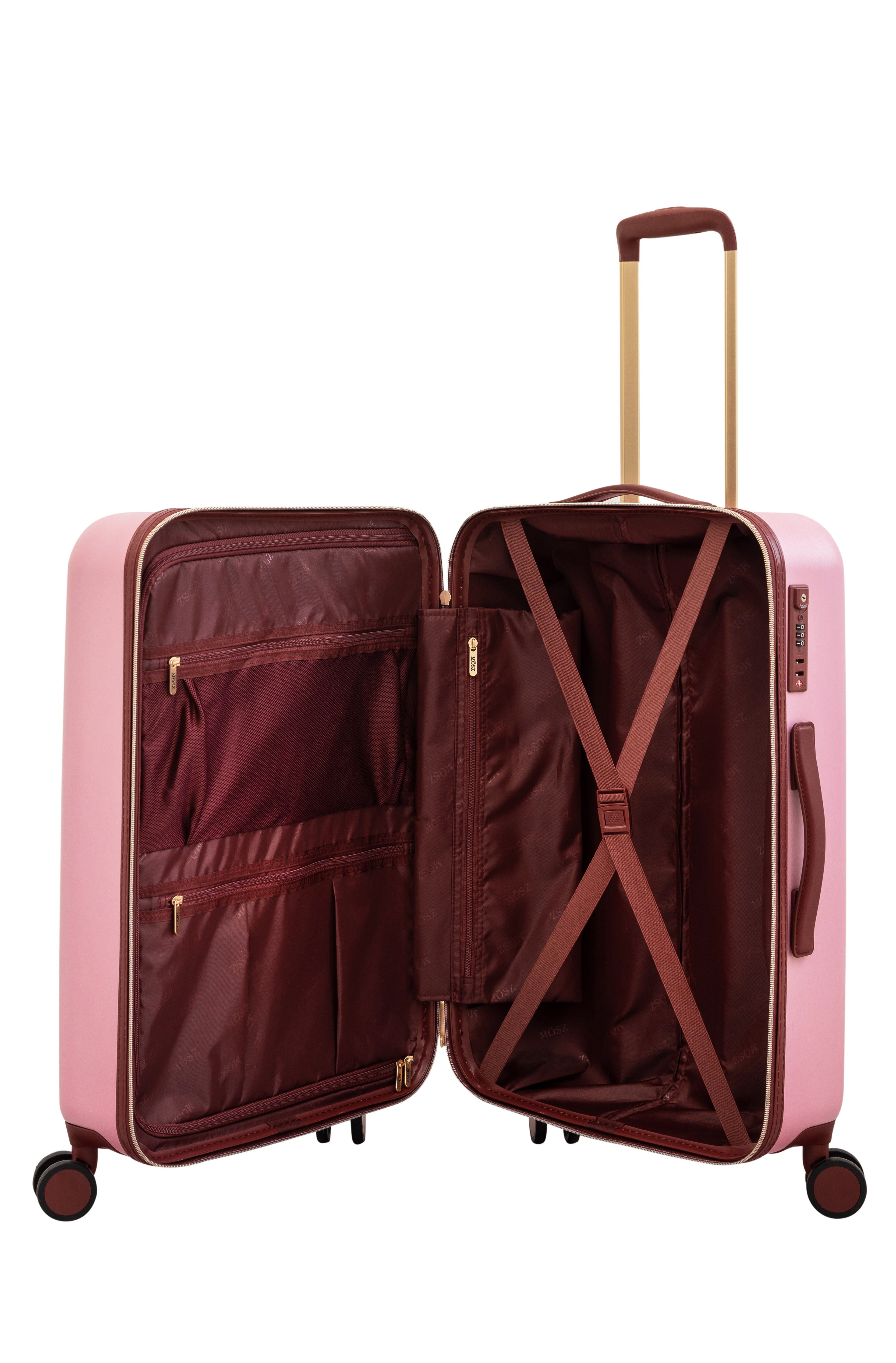 grote roze koffer 66 cm binnenzijde