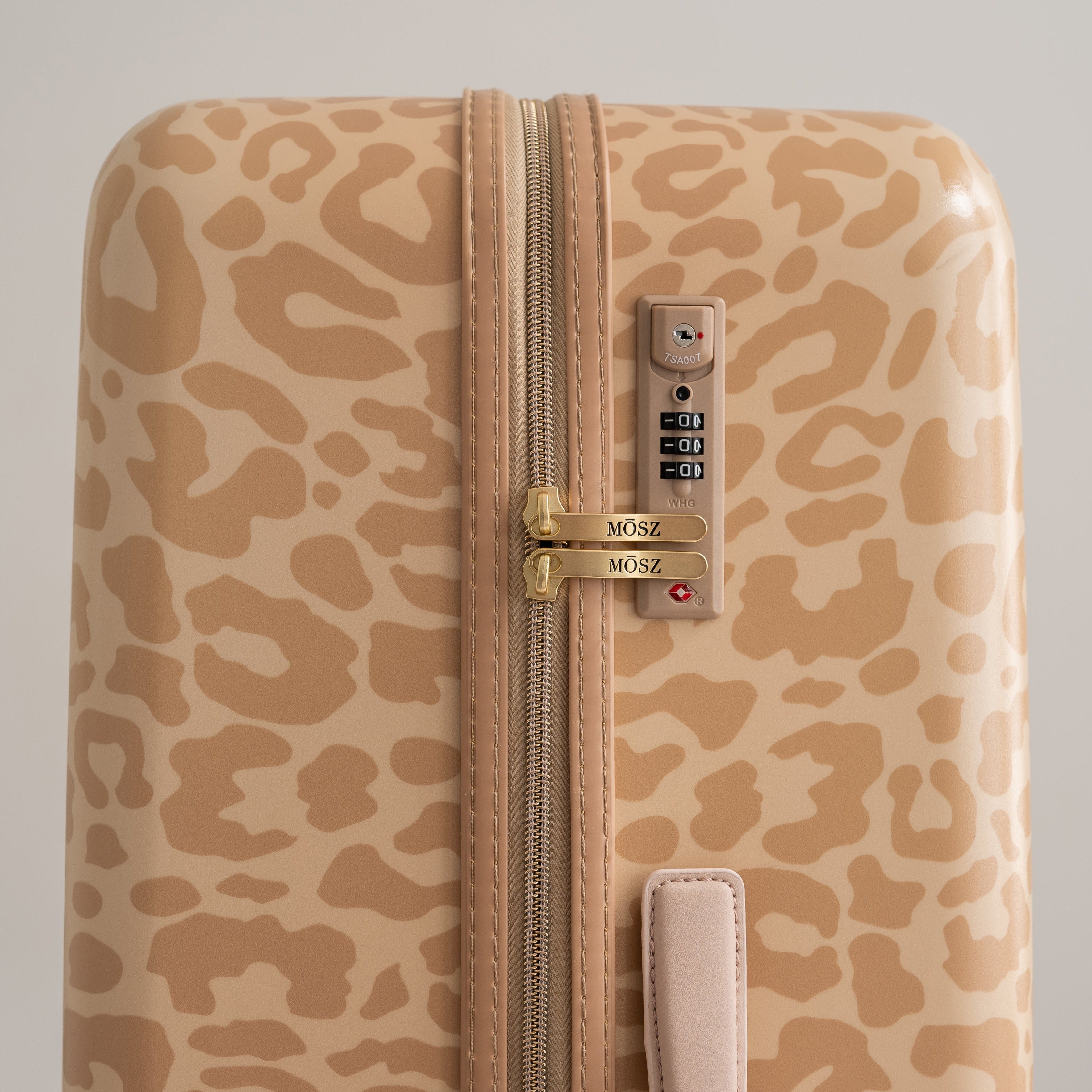 Dames grote koffer beige luipaard - 76 cm - MŌSZ Lauren