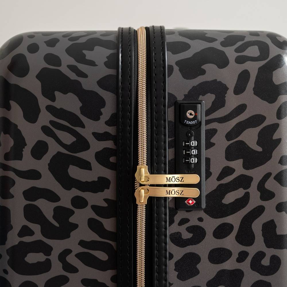 Dames kofferset zwarte luipaard tsa slot
